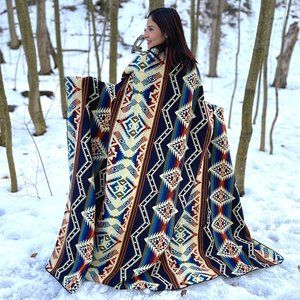 Alpaca Queen Size Blanket, Ibarra Rustica Geometrical Throw, Native Design Campi